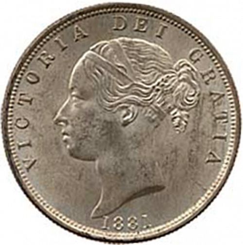 Halfcrown Obverse Image minted in UNITED KINGDOM in 1881 (1837-01  -  Victoria)  - The Coin Database