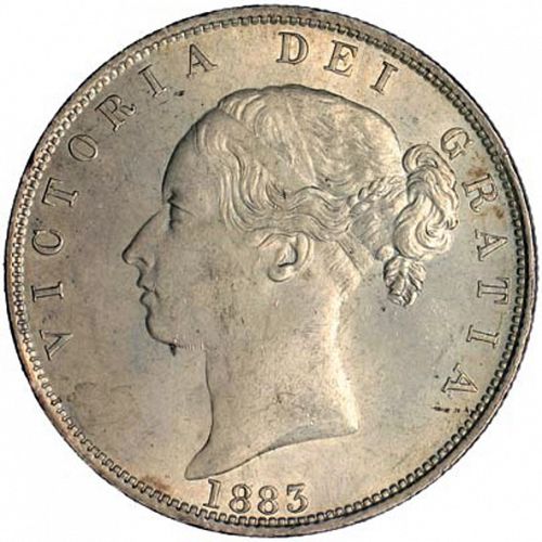Halfcrown Obverse Image minted in UNITED KINGDOM in 1883 (1837-01  -  Victoria)  - The Coin Database