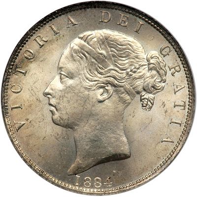 Halfcrown Obverse Image minted in UNITED KINGDOM in 1884 (1837-01  -  Victoria)  - The Coin Database