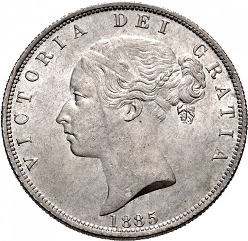 Halfcrown Obverse Image minted in UNITED KINGDOM in 1885 (1837-01  -  Victoria)  - The Coin Database