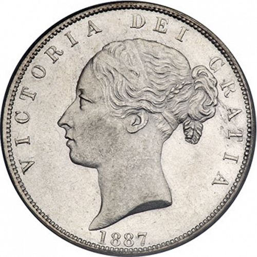 Halfcrown Obverse Image minted in UNITED KINGDOM in 1887 (1837-01  -  Victoria)  - The Coin Database