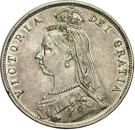 Halfcrown Obverse Image minted in UNITED KINGDOM in 1889 (1837-01  -  Victoria)  - The Coin Database