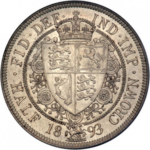 Halfcrown Reverse Image minted in UNITED KINGDOM in 1893 (1837-01  -  Victoria)  - The Coin Database