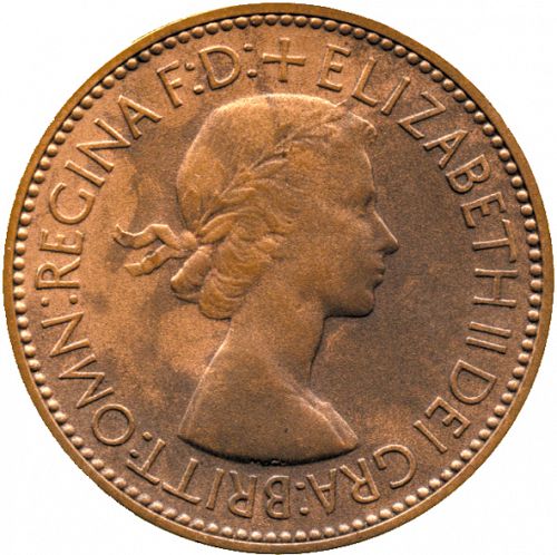Halfpenny Obverse Image minted in UNITED KINGDOM in 1953 (1953-70  -  Elizabeth II)  - The Coin Database