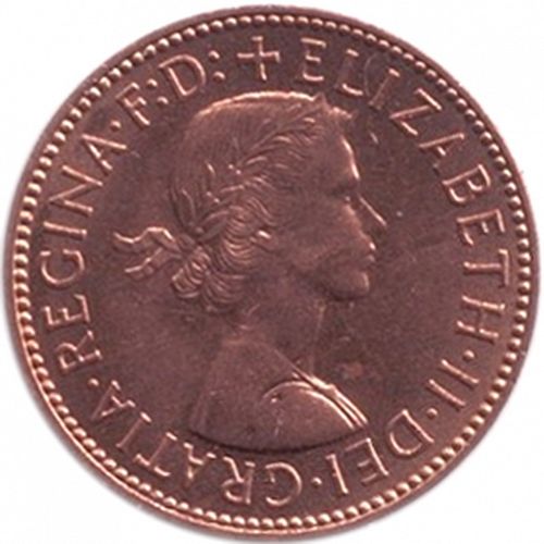 Halfpenny Obverse Image minted in UNITED KINGDOM in 1959 (1953-70  -  Elizabeth II)  - The Coin Database