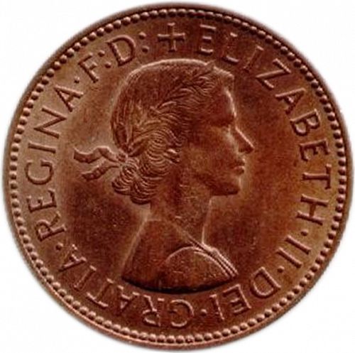Halfpenny Obverse Image minted in UNITED KINGDOM in 1965 (1953-70  -  Elizabeth II)  - The Coin Database