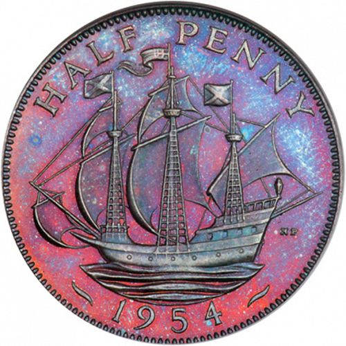 Halfpenny Reverse Image minted in UNITED KINGDOM in 1954 (1953-70  -  Elizabeth II)  - The Coin Database
