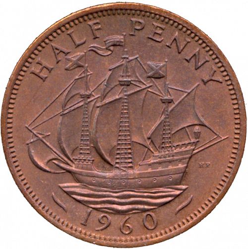 Halfpenny Reverse Image minted in UNITED KINGDOM in 1960 (1953-70  -  Elizabeth II)  - The Coin Database