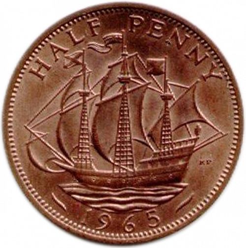 Halfpenny Reverse Image minted in UNITED KINGDOM in 1965 (1953-70  -  Elizabeth II)  - The Coin Database