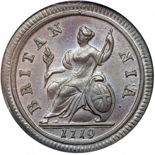 Halfpenny Reverse Image minted in UNITED KINGDOM in 1719 (1714-27 - George I)  - The Coin Database