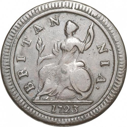 Halfpenny Reverse Image minted in UNITED KINGDOM in 1723 (1714-27 - George I)  - The Coin Database