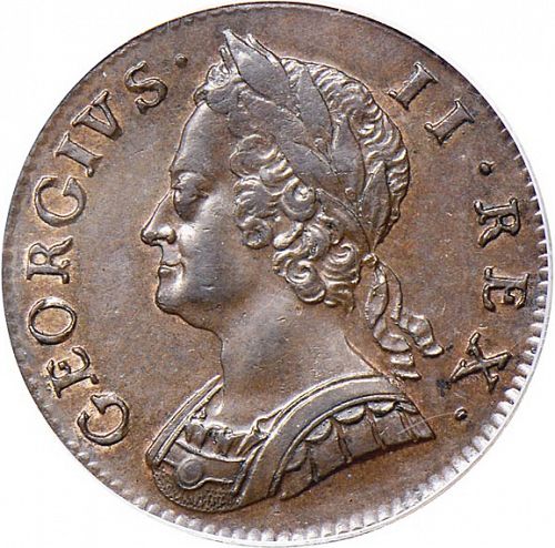 Halfpenny Obverse Image minted in UNITED KINGDOM in 1746 (1727-60 - George II)  - The Coin Database