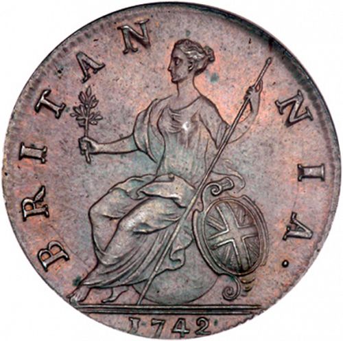 Halfpenny Reverse Image minted in UNITED KINGDOM in 1742 (1727-60 - George II)  - The Coin Database