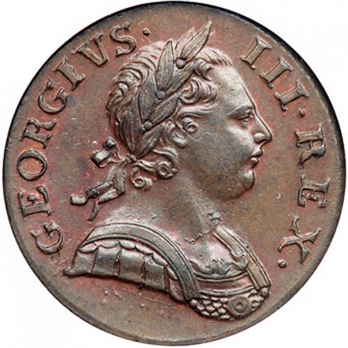 Halfpenny Obverse Image minted in UNITED KINGDOM in 1770 (1760-20 - George III)  - The Coin Database