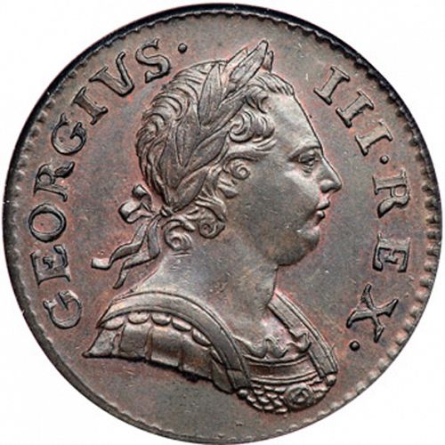 Halfpenny Obverse Image minted in UNITED KINGDOM in 1772 (1760-20 - George III)  - The Coin Database