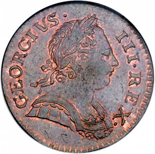 Halfpenny Obverse Image minted in UNITED KINGDOM in 1773 (1760-20 - George III)  - The Coin Database