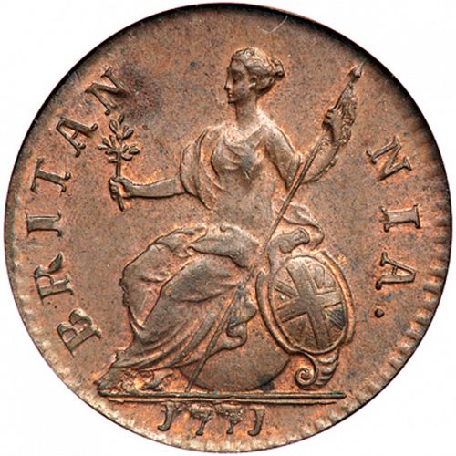 Halfpenny Reverse Image minted in UNITED KINGDOM in 1771 (1760-20 - George III)  - The Coin Database