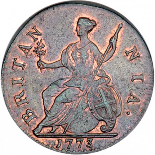 Halfpenny Reverse Image minted in UNITED KINGDOM in 1773 (1760-20 - George III)  - The Coin Database