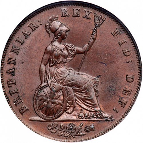 Halfpenny Reverse Image minted in UNITED KINGDOM in 1827 (1820-30 - George IV)  - The Coin Database