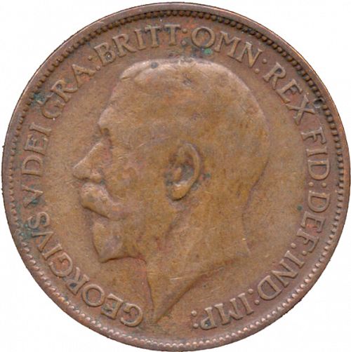 Halfpenny Obverse Image minted in UNITED KINGDOM in 1913 (1910-36  -  George V)  - The Coin Database