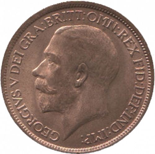 Halfpenny Obverse Image minted in UNITED KINGDOM in 1916 (1910-36  -  George V)  - The Coin Database