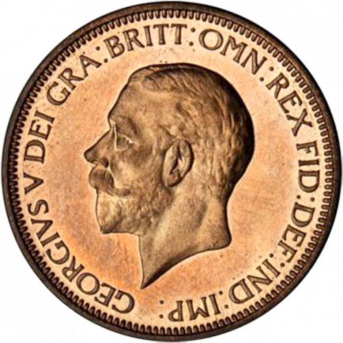 Halfpenny Obverse Image minted in UNITED KINGDOM in 1936 (1910-36  -  George V)  - The Coin Database