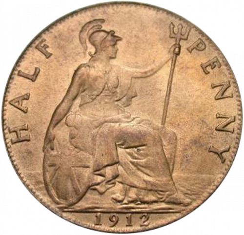 Halfpenny Reverse Image minted in UNITED KINGDOM in 1912 (1910-36  -  George V)  - The Coin Database
