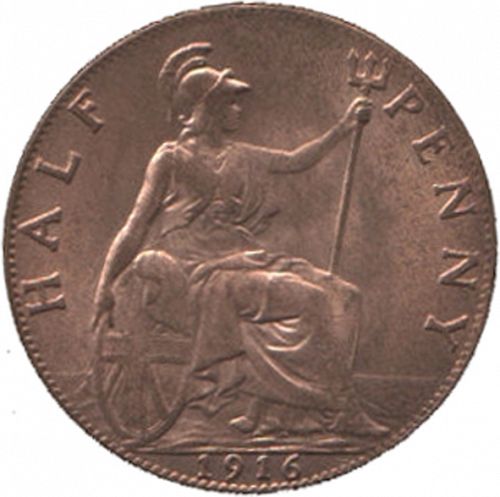 Halfpenny Reverse Image minted in UNITED KINGDOM in 1916 (1910-36  -  George V)  - The Coin Database
