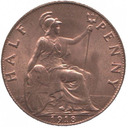 Halfpenny Reverse Image minted in UNITED KINGDOM in 1918 (1910-36  -  George V)  - The Coin Database