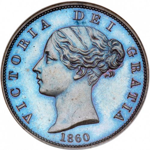 Halfpenny Obverse Image minted in UNITED KINGDOM in 1860 (1837-01  -  Victoria)  - The Coin Database