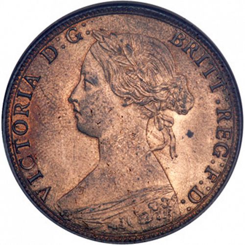 Halfpenny Obverse Image minted in UNITED KINGDOM in 1863 (1837-01  -  Victoria)  - The Coin Database
