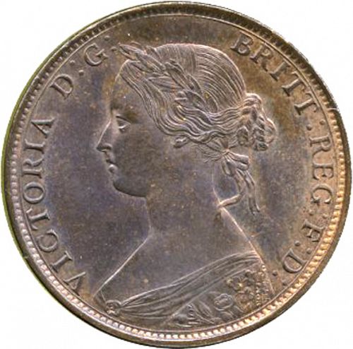 Halfpenny Obverse Image minted in UNITED KINGDOM in 1864 (1837-01  -  Victoria)  - The Coin Database