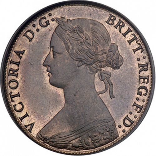 Halfpenny Obverse Image minted in UNITED KINGDOM in 1866 (1837-01  -  Victoria)  - The Coin Database