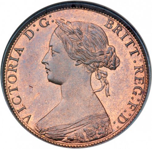 Halfpenny Obverse Image minted in UNITED KINGDOM in 1868 (1837-01  -  Victoria)  - The Coin Database
