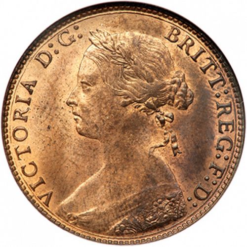 Halfpenny Obverse Image minted in UNITED KINGDOM in 1874 (1837-01  -  Victoria)  - The Coin Database