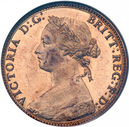 Halfpenny Obverse Image minted in UNITED KINGDOM in 1874H (1837-01  -  Victoria)  - The Coin Database
