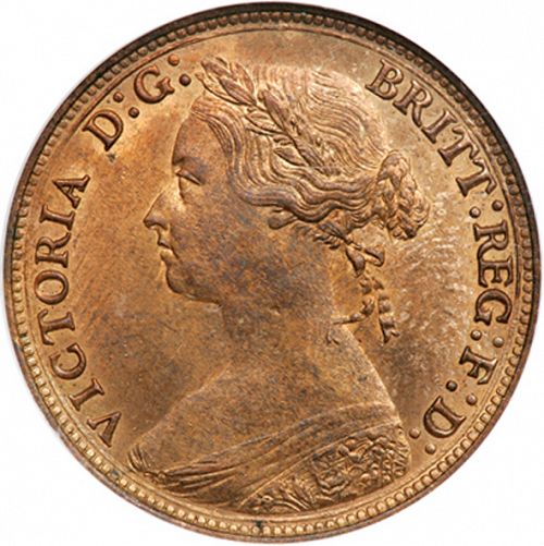 Halfpenny Obverse Image minted in UNITED KINGDOM in 1879 (1837-01  -  Victoria)  - The Coin Database