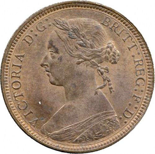 Halfpenny Obverse Image minted in UNITED KINGDOM in 1892 (1837-01  -  Victoria)  - The Coin Database