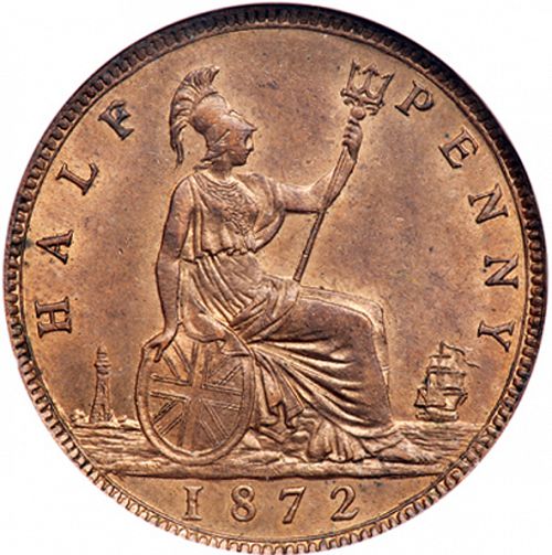 Halfpenny Reverse Image minted in UNITED KINGDOM in 1872 (1837-01  -  Victoria)  - The Coin Database