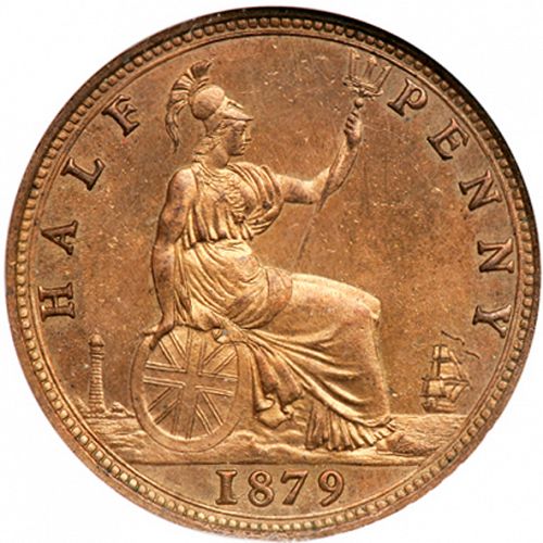 Halfpenny Reverse Image minted in UNITED KINGDOM in 1879 (1837-01  -  Victoria)  - The Coin Database