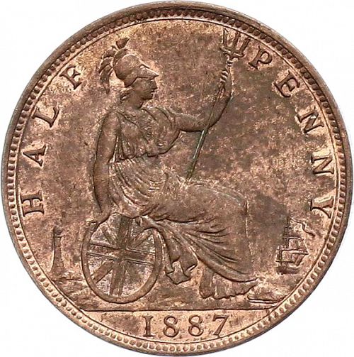 Halfpenny Reverse Image minted in UNITED KINGDOM in 1887 (1837-01  -  Victoria)  - The Coin Database