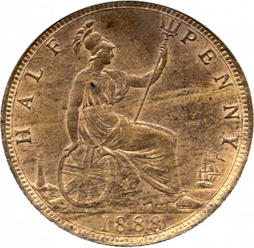 Halfpenny Reverse Image minted in UNITED KINGDOM in 1888 (1837-01  -  Victoria)  - The Coin Database