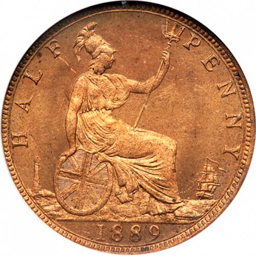 Halfpenny Reverse Image minted in UNITED KINGDOM in 1889 (1837-01  -  Victoria)  - The Coin Database