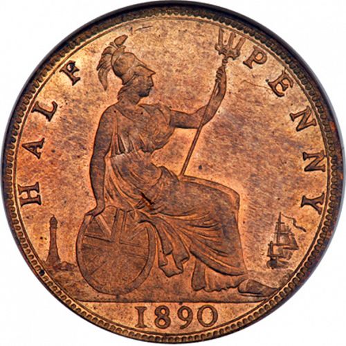 Halfpenny Reverse Image minted in UNITED KINGDOM in 1890 (1837-01  -  Victoria)  - The Coin Database