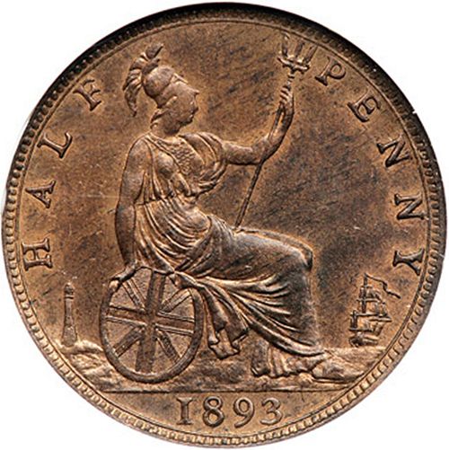 Halfpenny Reverse Image minted in UNITED KINGDOM in 1893 (1837-01  -  Victoria)  - The Coin Database