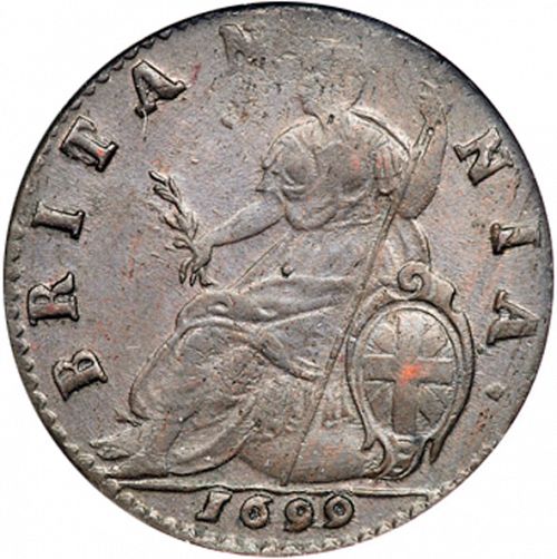 Halfpenny Reverse Image minted in UNITED KINGDOM in 1699 (1694-01 - William III)  - The Coin Database