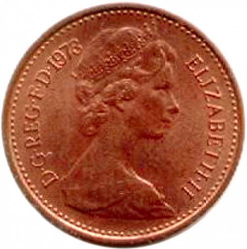 halfp Obverse Image minted in UNITED KINGDOM in 1973 (1971-up  -  Elizabeth II - Decimal Coinage)  - The Coin Database