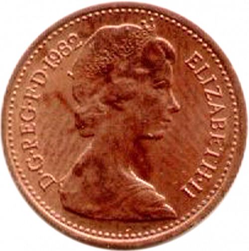 halfp Obverse Image minted in UNITED KINGDOM in 1982 (1971-up  -  Elizabeth II - Decimal Coinage)  - The Coin Database