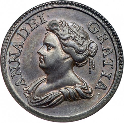 Farthing Obverse Image minted in UNITED KINGDOM in 1714 (1701-14 - Anne)  - The Coin Database