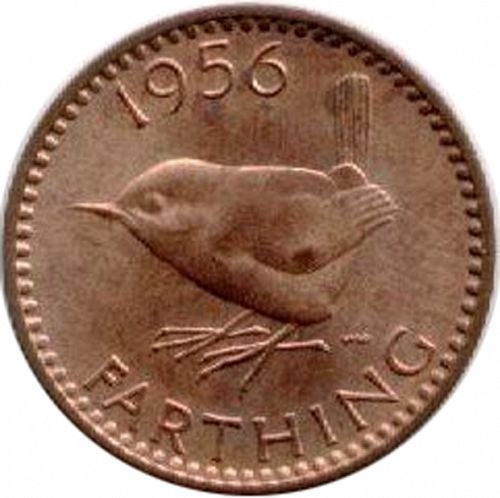 Farthing Reverse Image minted in UNITED KINGDOM in 1956 (1953-70  -  Elizabeth II)  - The Coin Database